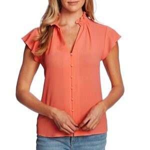 147. CeCe Blouse in Hot Lava